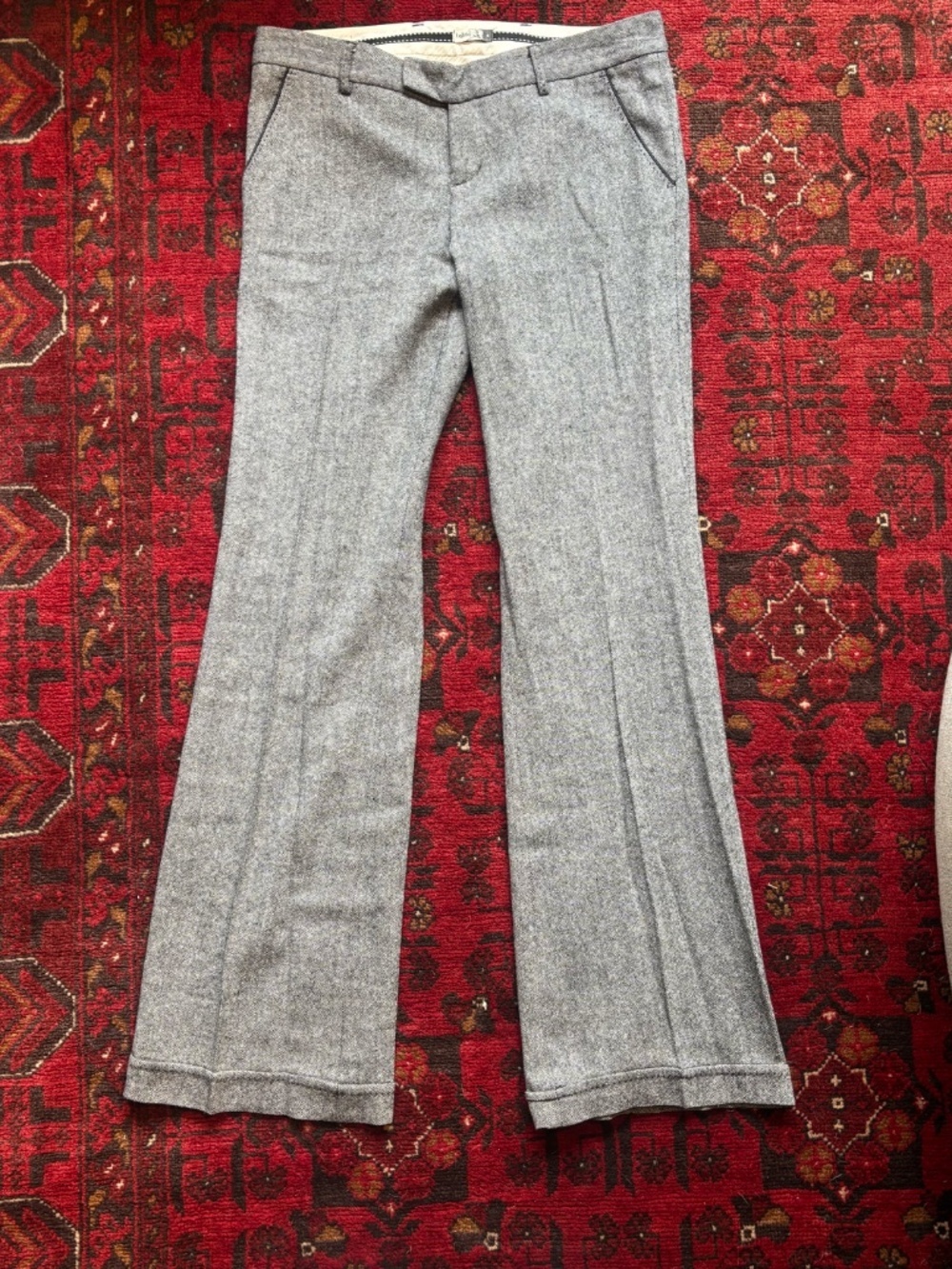 talula aritzia flare work trousers salt and paper wool * accepting offers